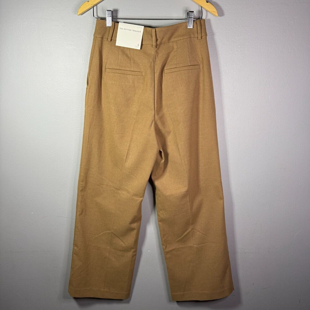 LOFT The Peyton Trouser Camel Tan Wide Leg Pleated High Rise Pants Size 4 NEW - Picture 5 of 11